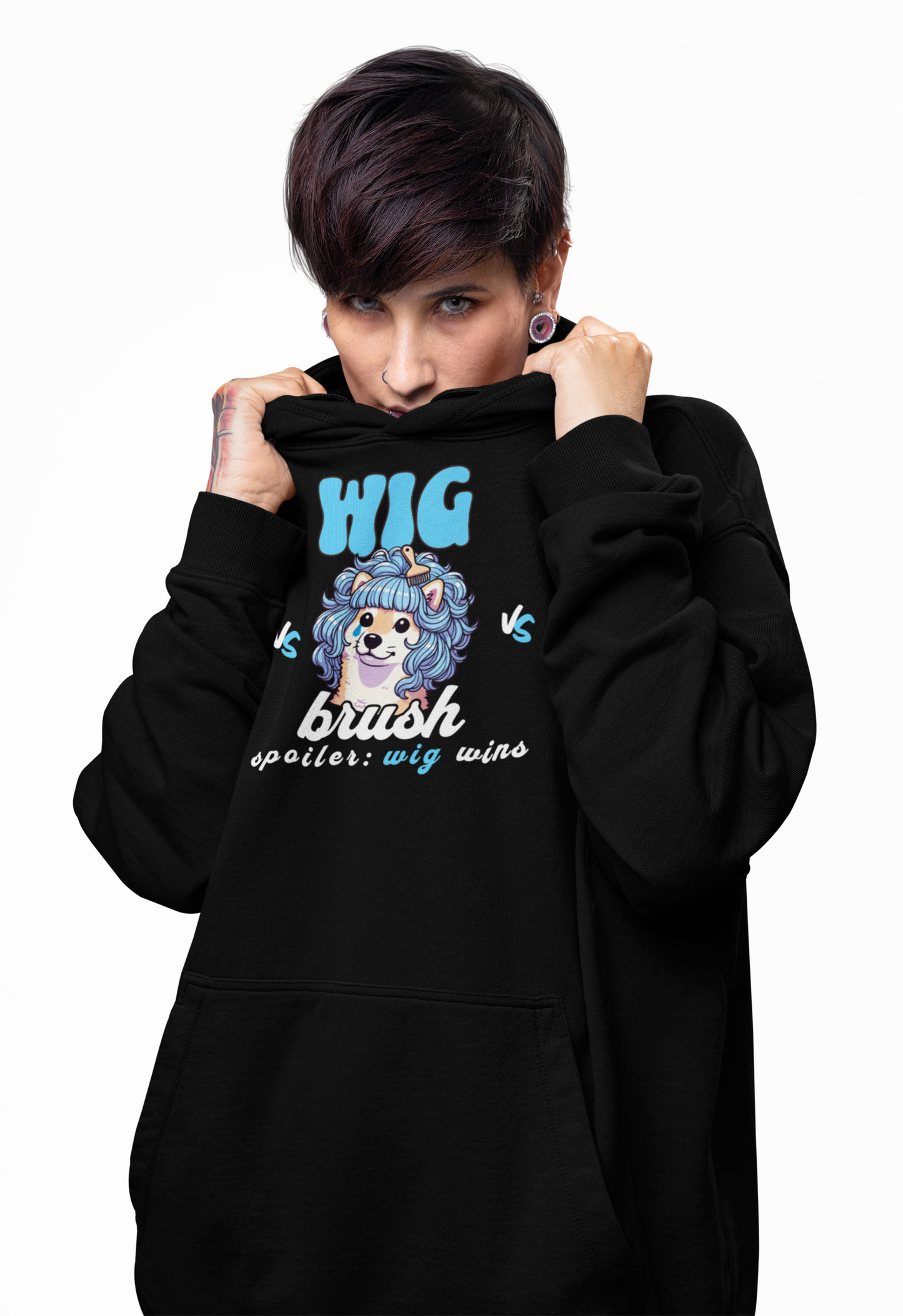 wig vs brush, Unisex-Kapuzenpullover